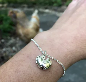 Sterling Silver Hen Charm Bracelet