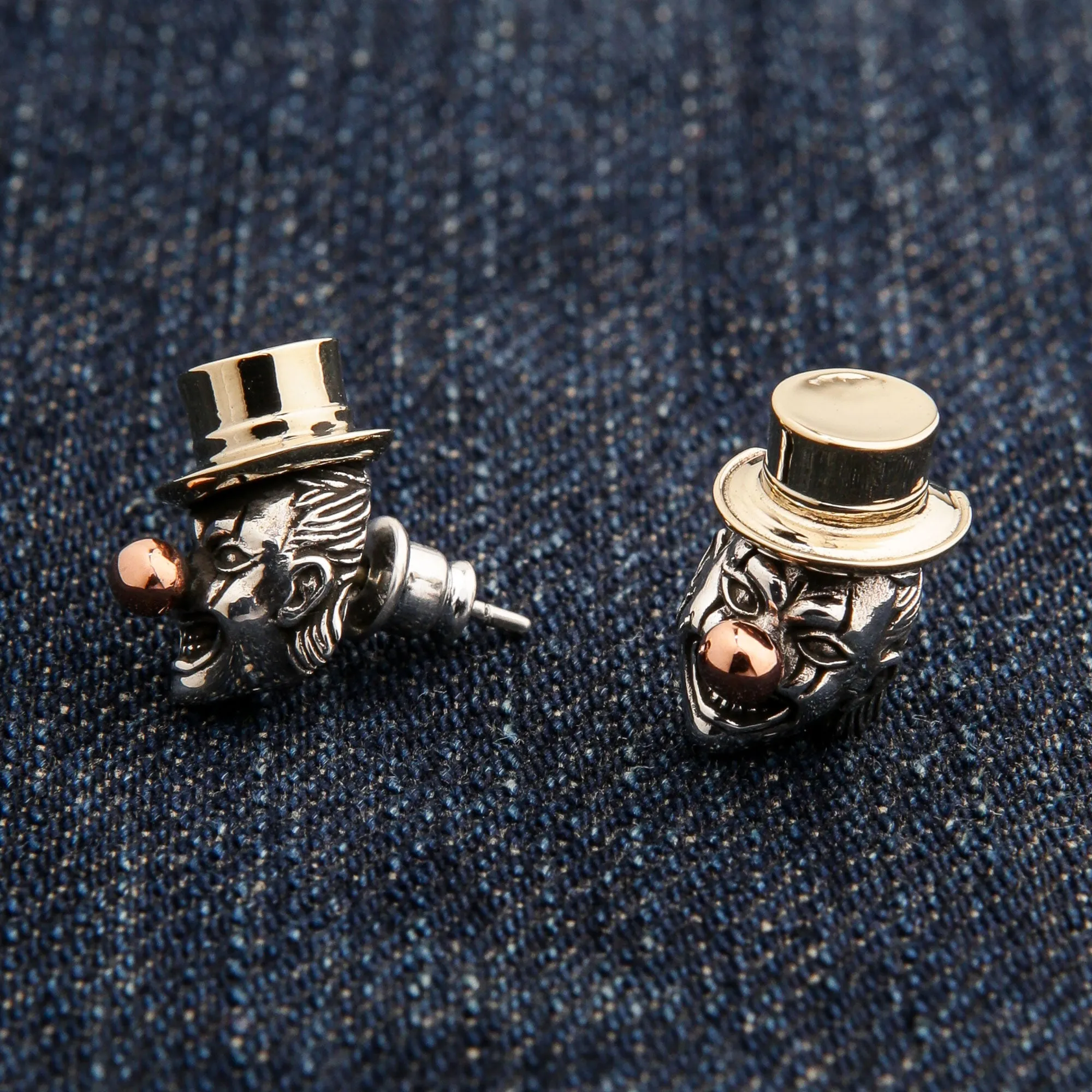Sterling Silver Joker Crown Earrings