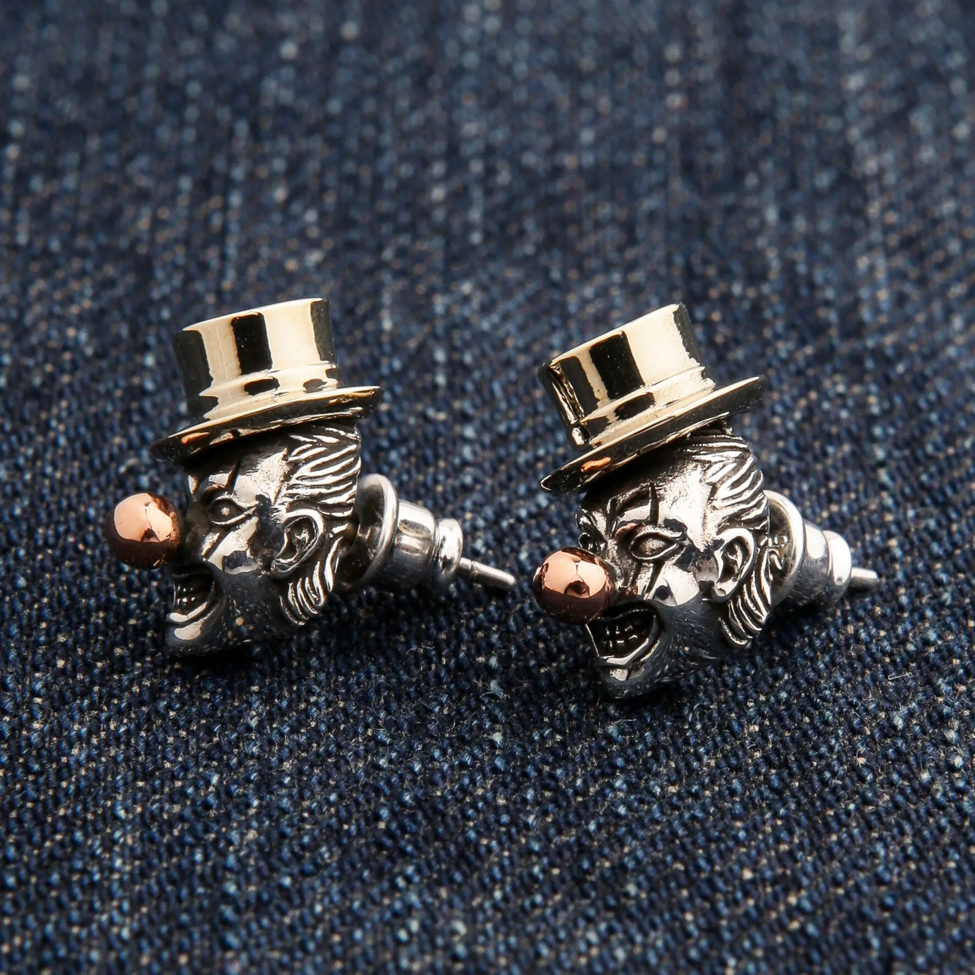 Sterling Silver Joker Crown Earrings