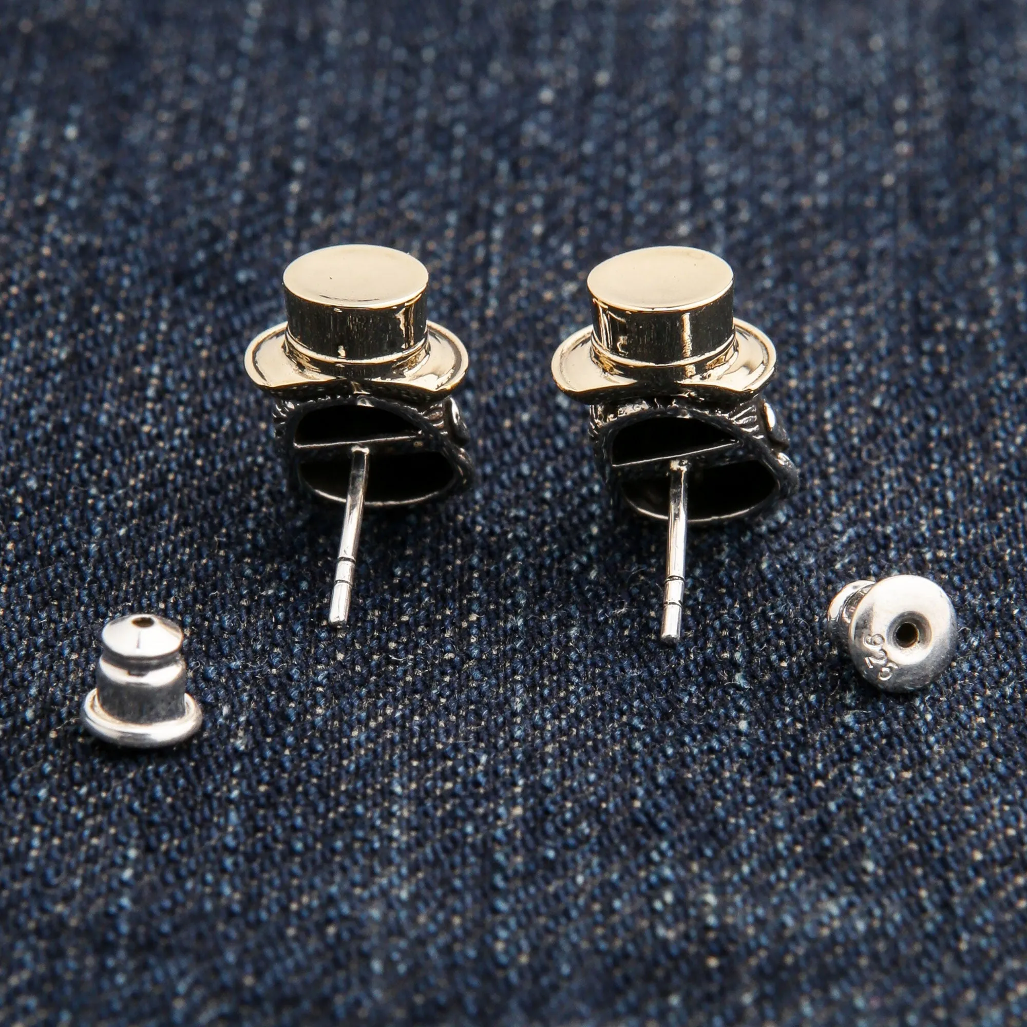 Sterling Silver Joker Crown Earrings