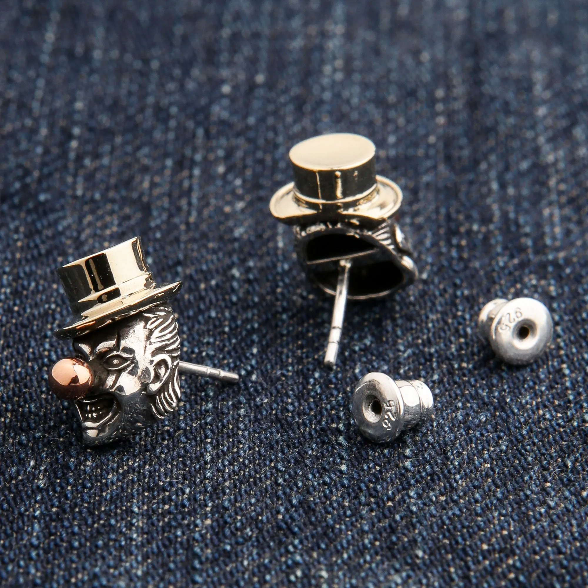 Sterling Silver Joker Crown Earrings