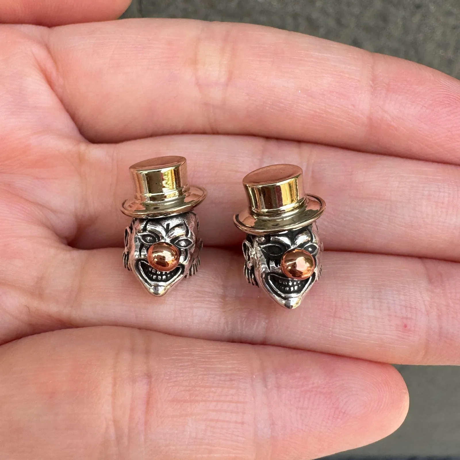 Sterling Silver Joker Crown Earrings
