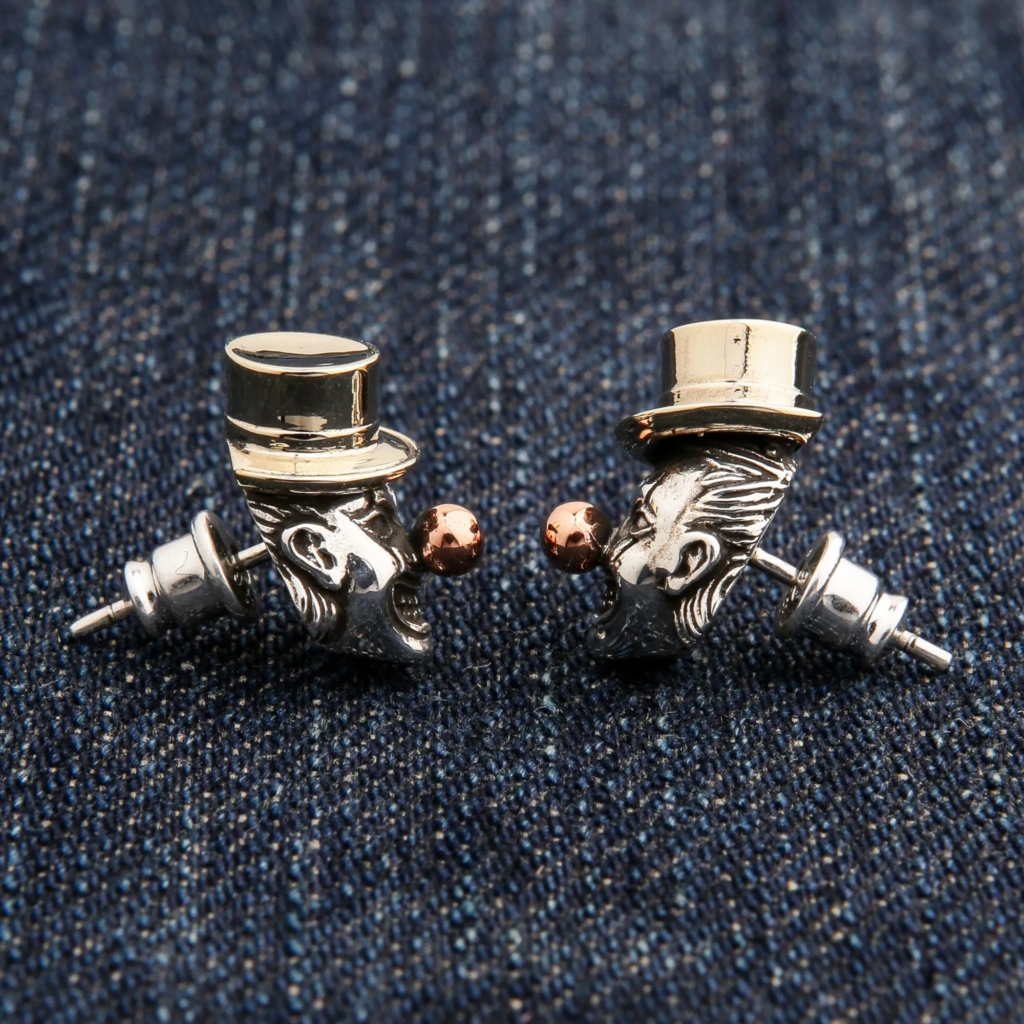 Sterling Silver Joker Crown Earrings