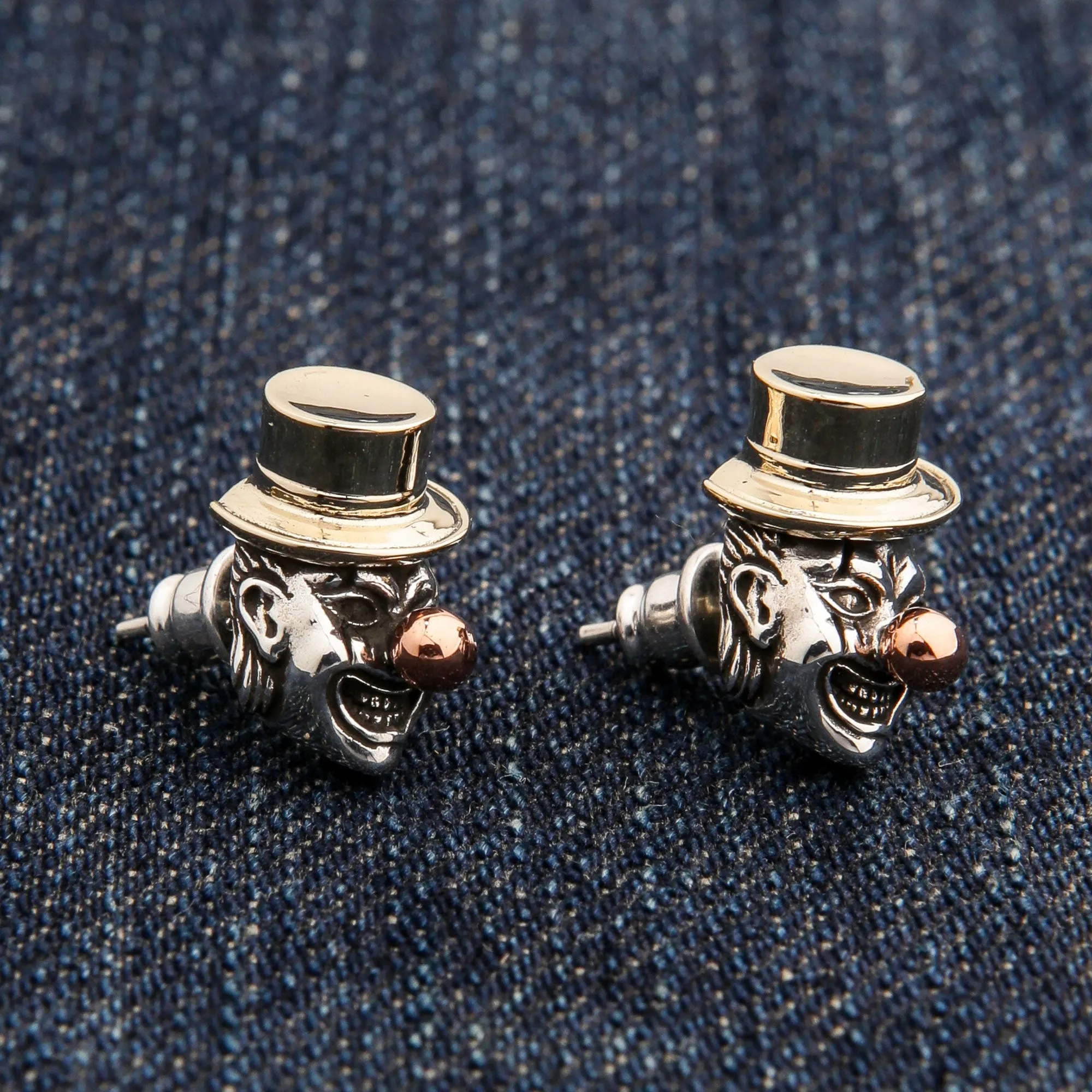 Sterling Silver Joker Crown Earrings