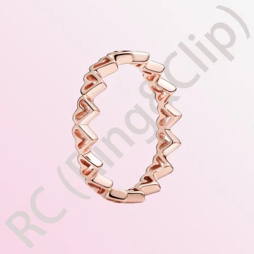 Sterling Silver Princess Tiara Crown Sparkling Love Heart Ring for Women