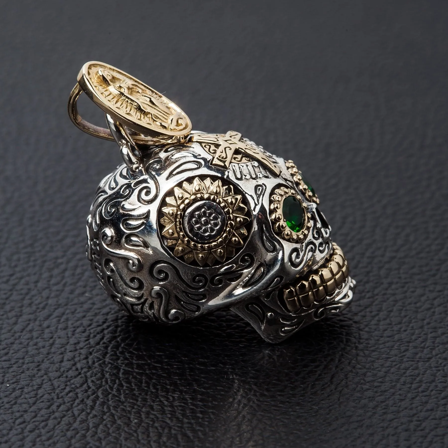 Sterling Silver Sugar Skull Pendant