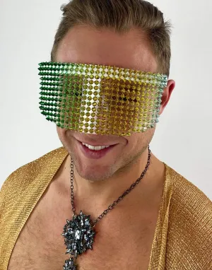 Studded Visor in Green Gold