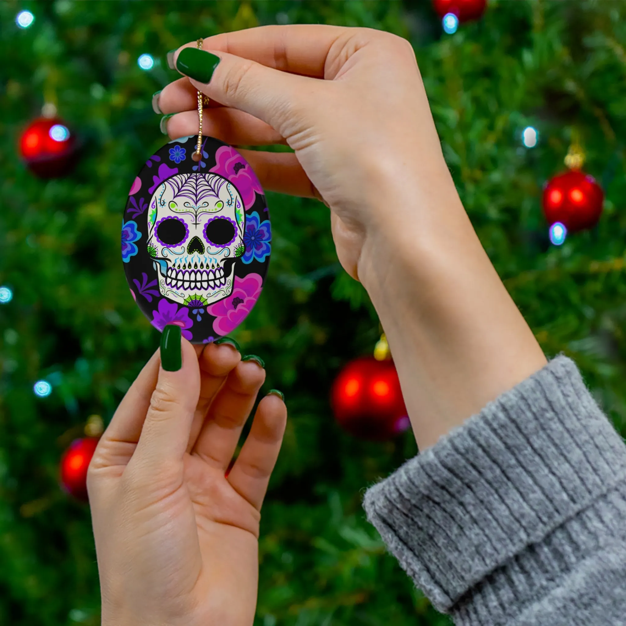 Sugar Skull - Day of the Dead - Ceramic Ornaments