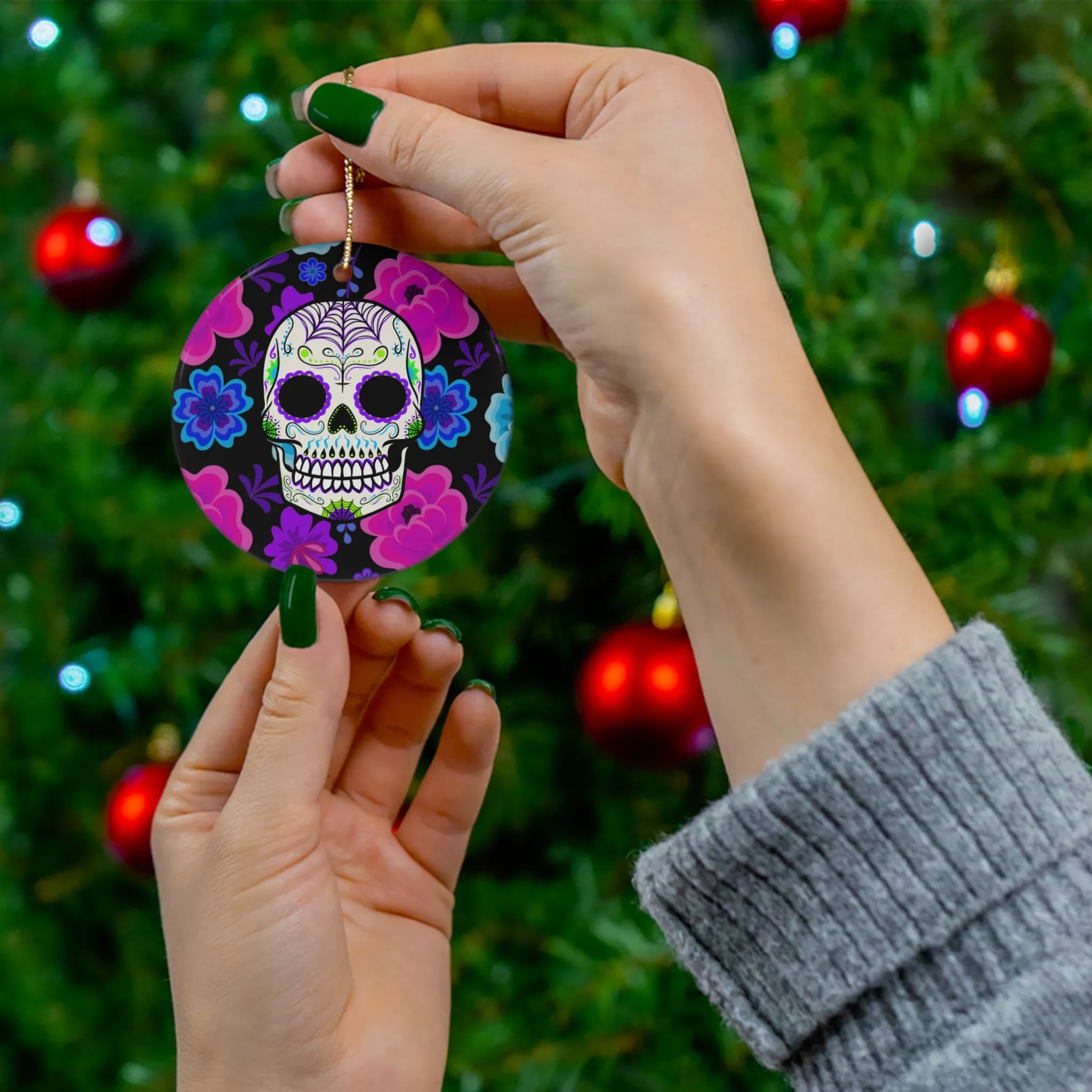 Sugar Skull - Day of the Dead - Ceramic Ornaments