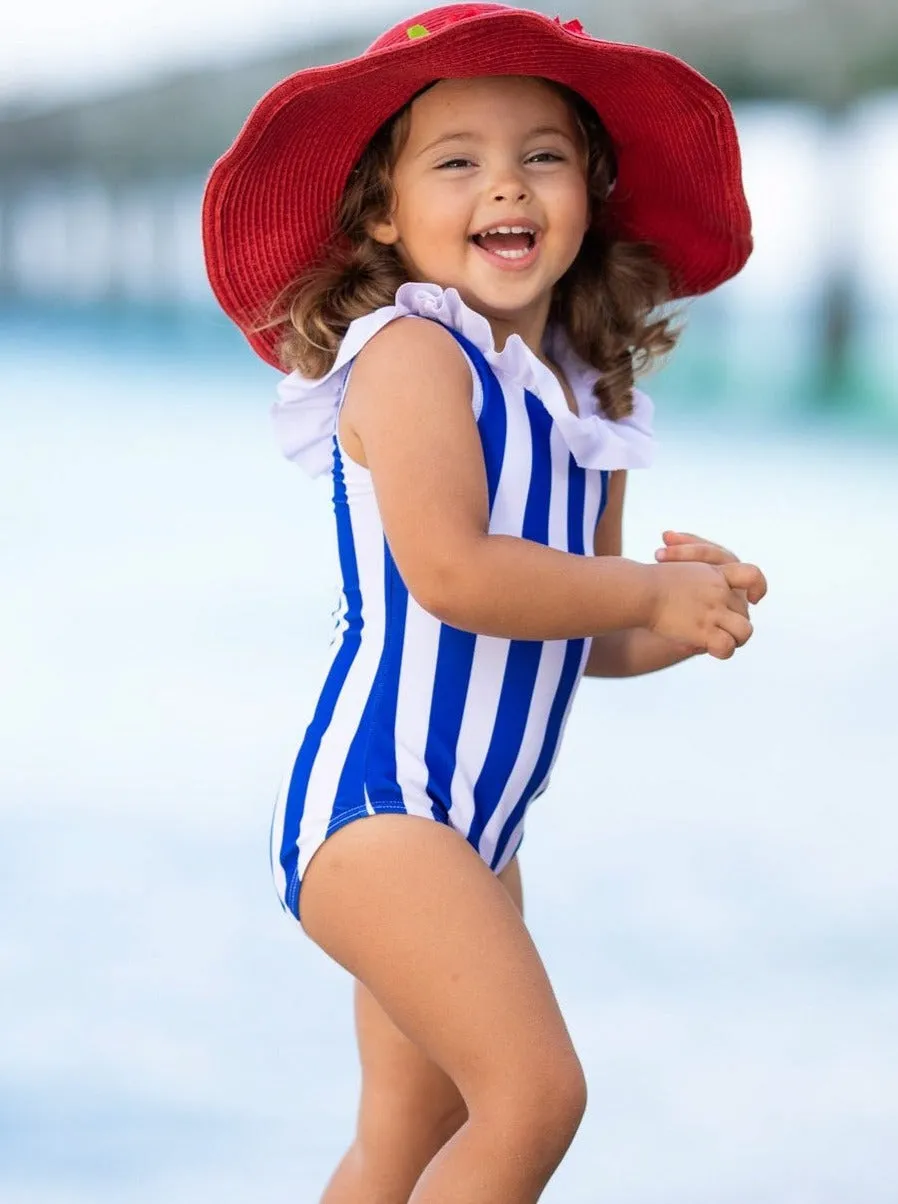 Sunbathing Diva Striped One Piece Swimsuit