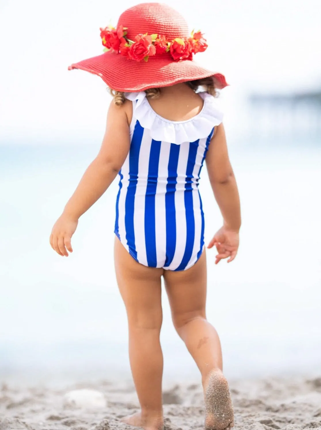 Sunbathing Diva Striped One Piece Swimsuit