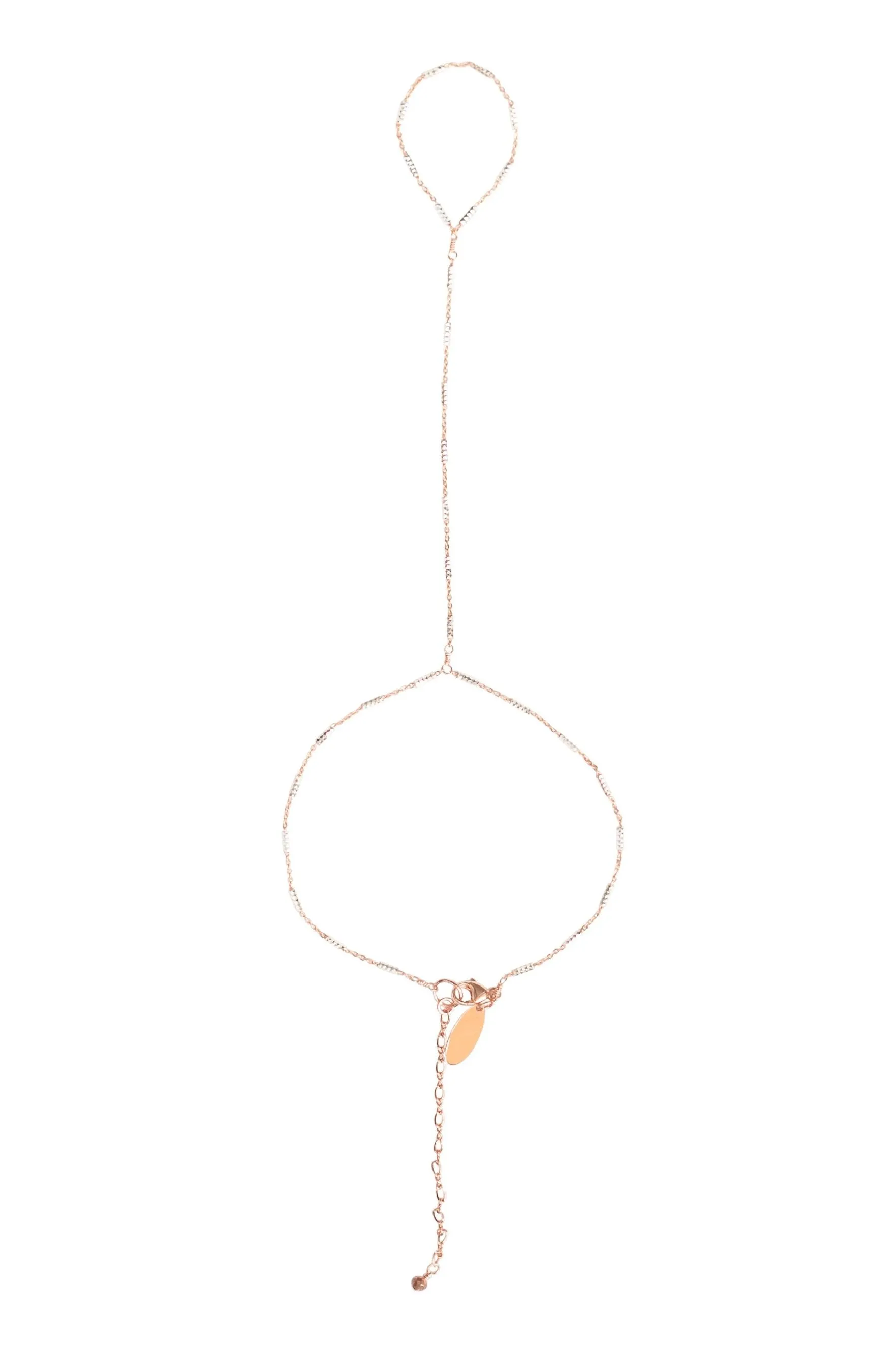 Sunburst Hand Chain in Gold w/Silver or Rose Gold w/Silver