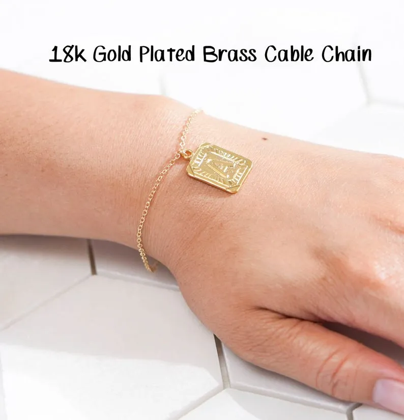 Tablet Initial Bracelet