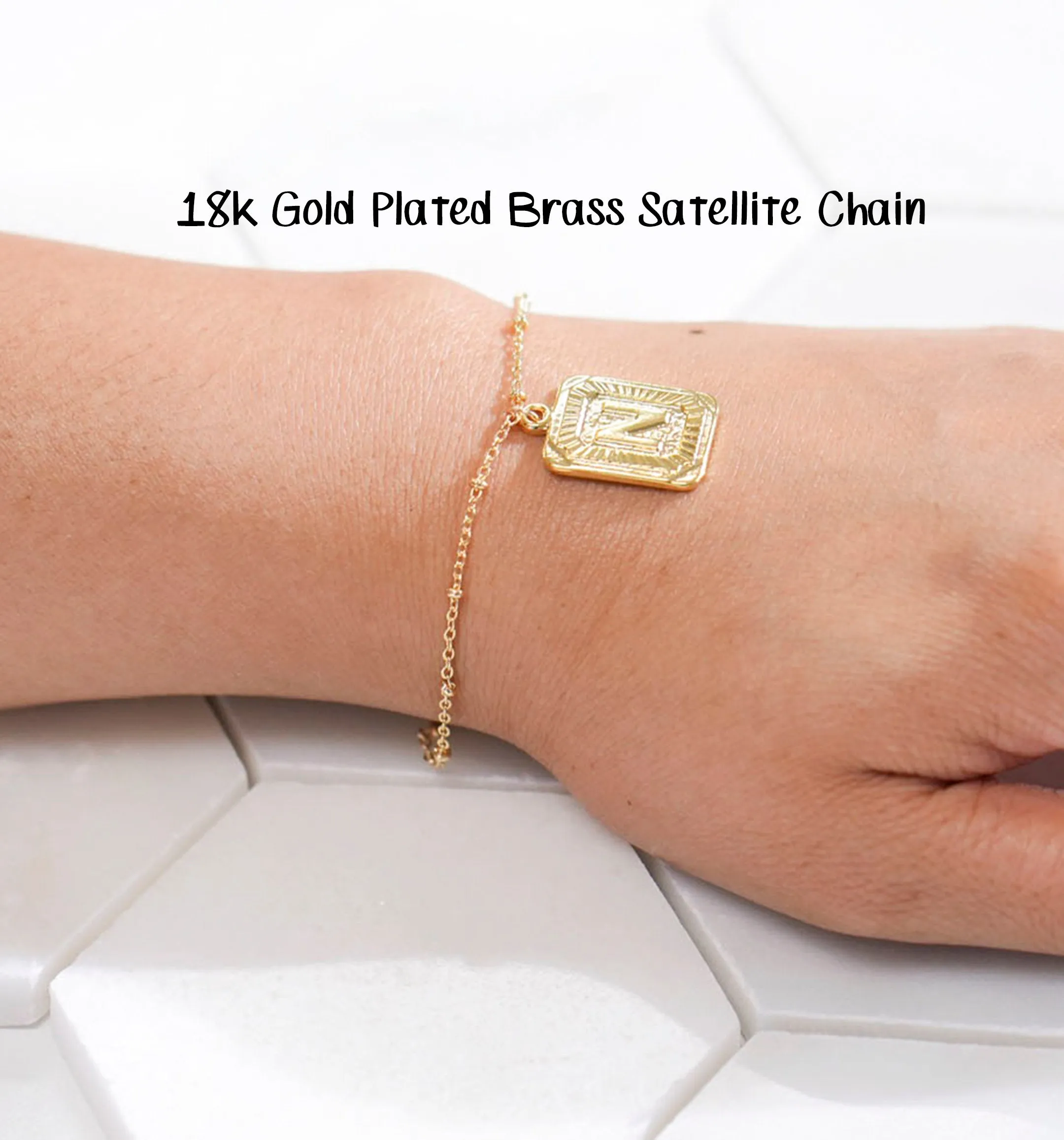 Tablet Initial Bracelet