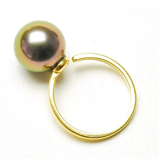 Tahitian Peacock Pearl on Gold Band