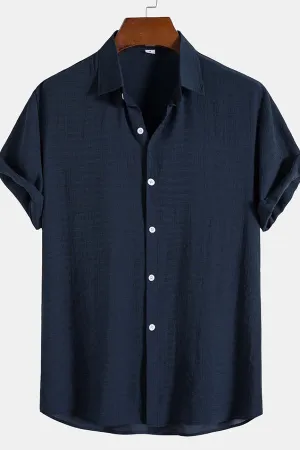 Textured Fabric Short Sleeve Shirt