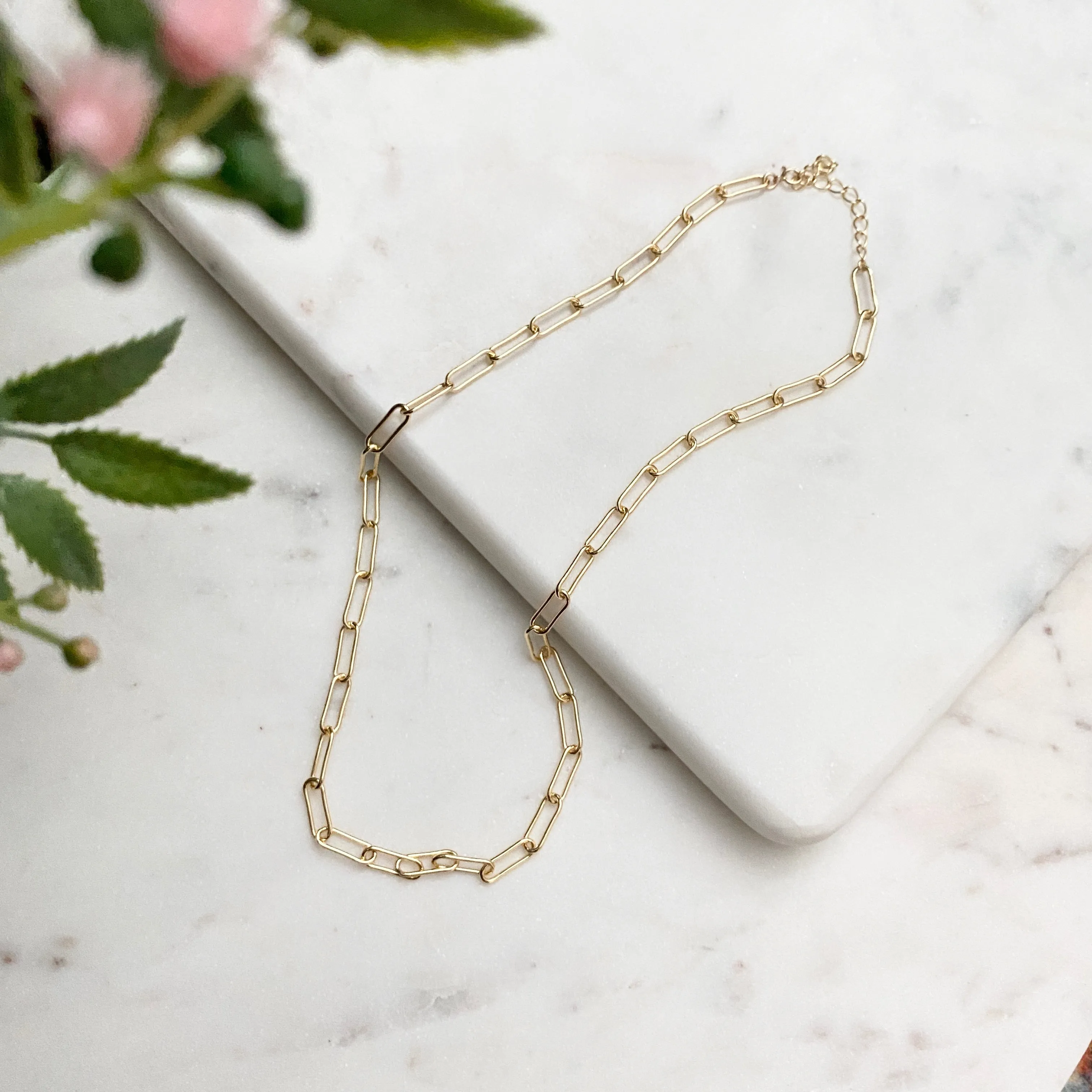 Tia Large Paper Clip Chain Necklace