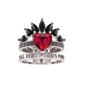 Till Death Do Us Part- 1.5 Carat Heart Created Diamond Wedding Ring Set