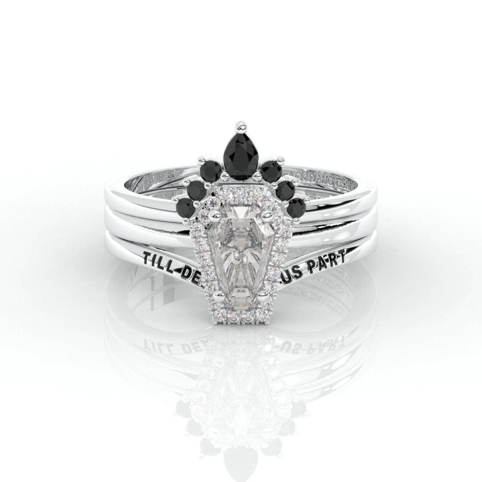 Till Death Do Us Part Ring Set with Coffin Cut Diamond