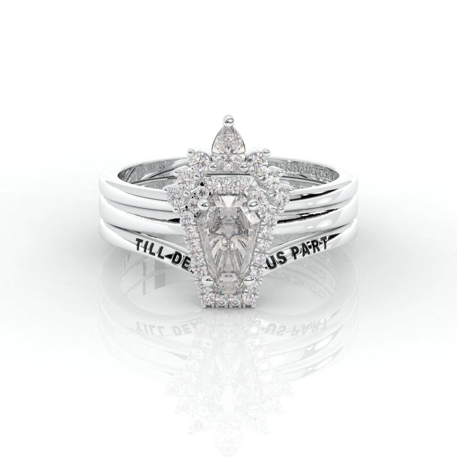 Till Death Do Us Part Ring Set with Coffin Cut Diamond