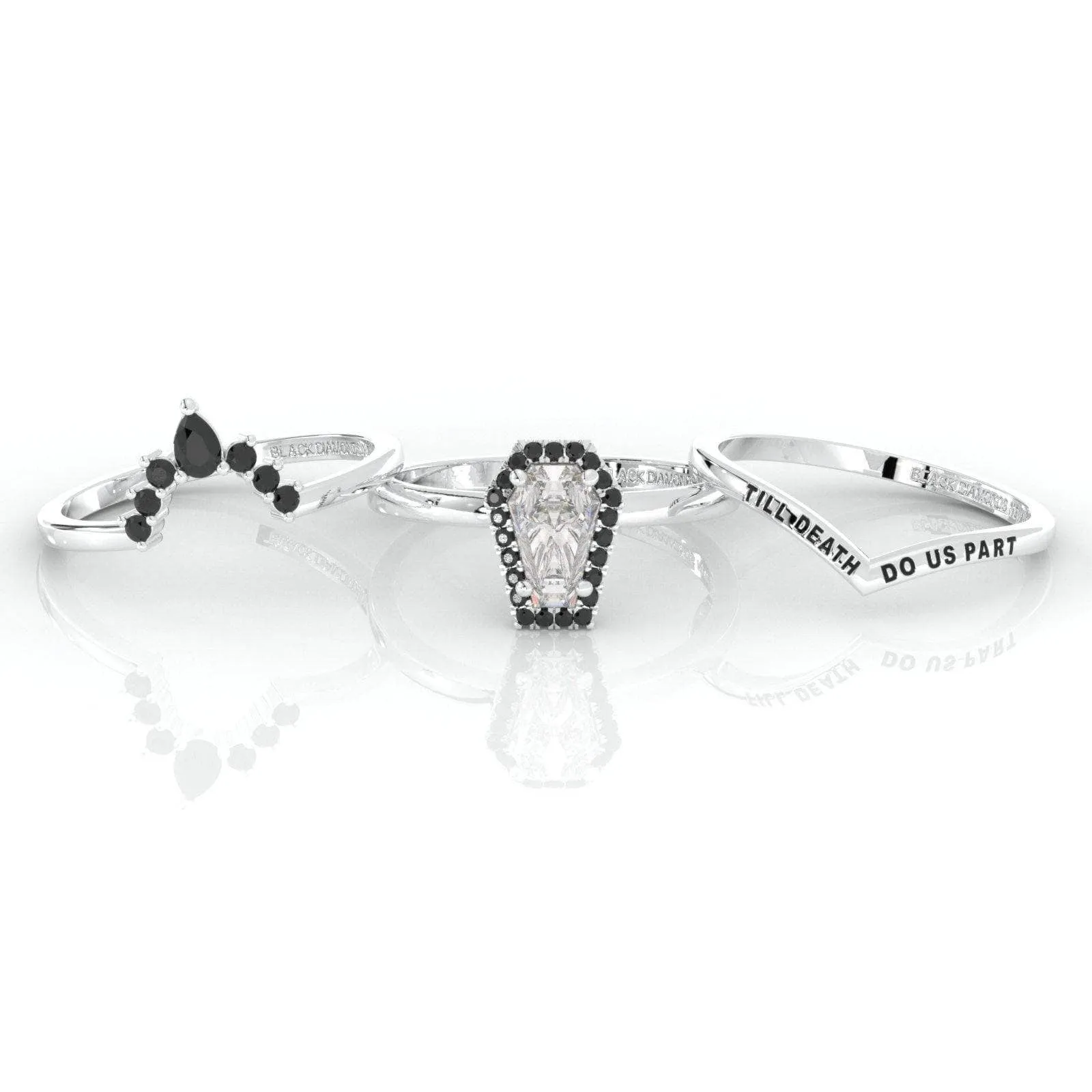 Till Death Do Us Part Ring Set with Coffin Cut Diamond