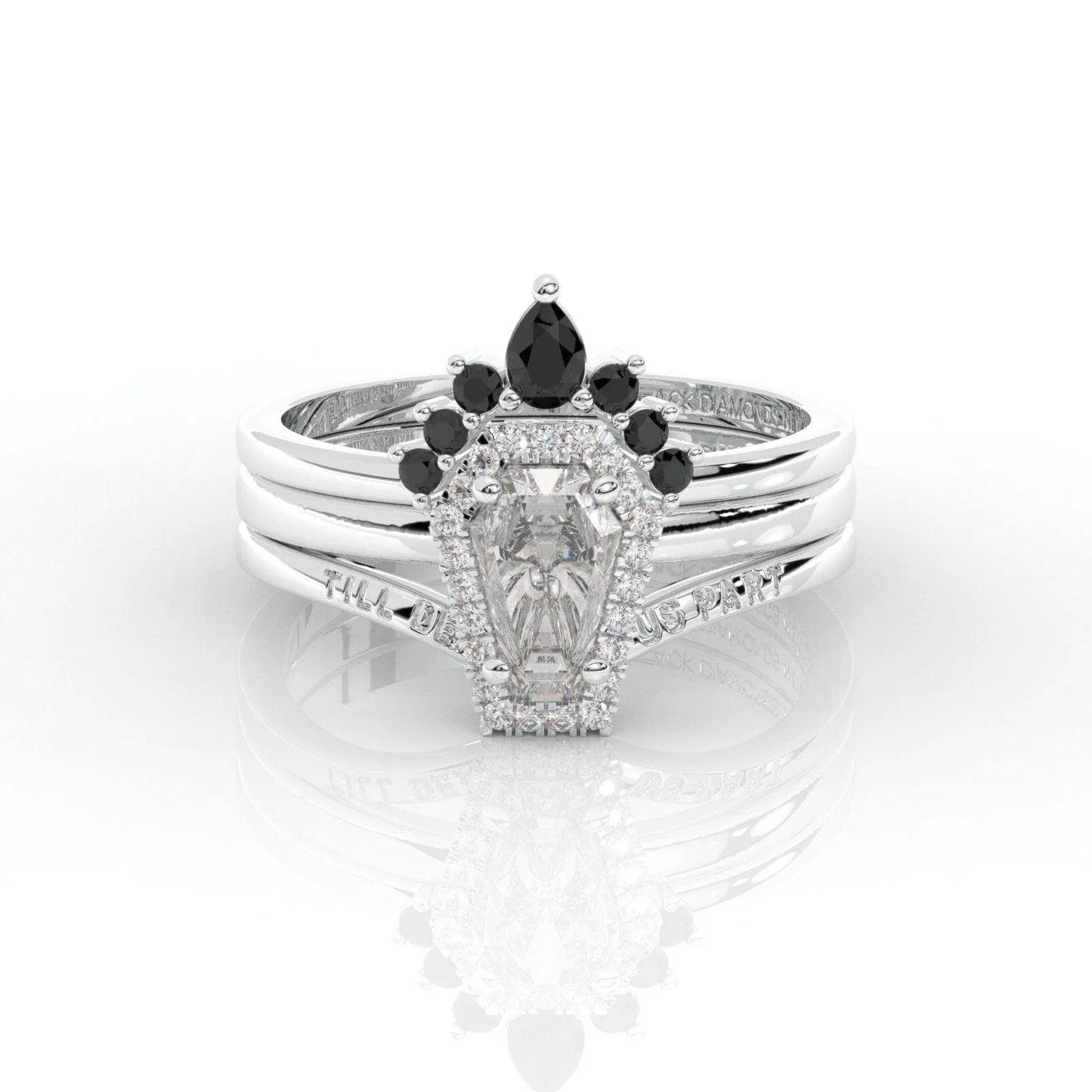 Till Death Do Us Part Ring Set with Coffin Cut Diamond