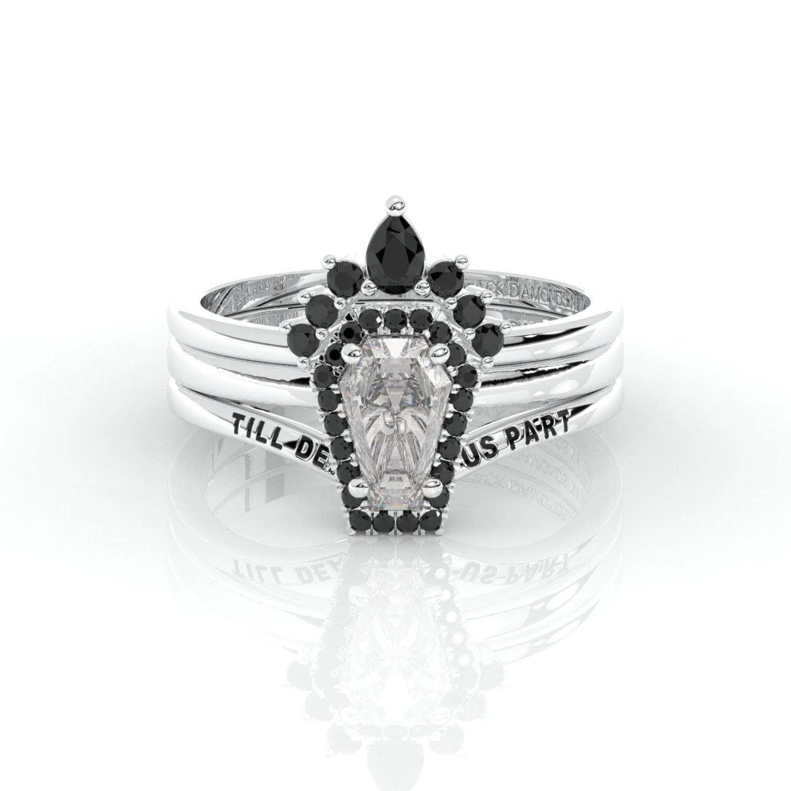 Till Death Do Us Part Ring Set with Coffin Cut Diamond