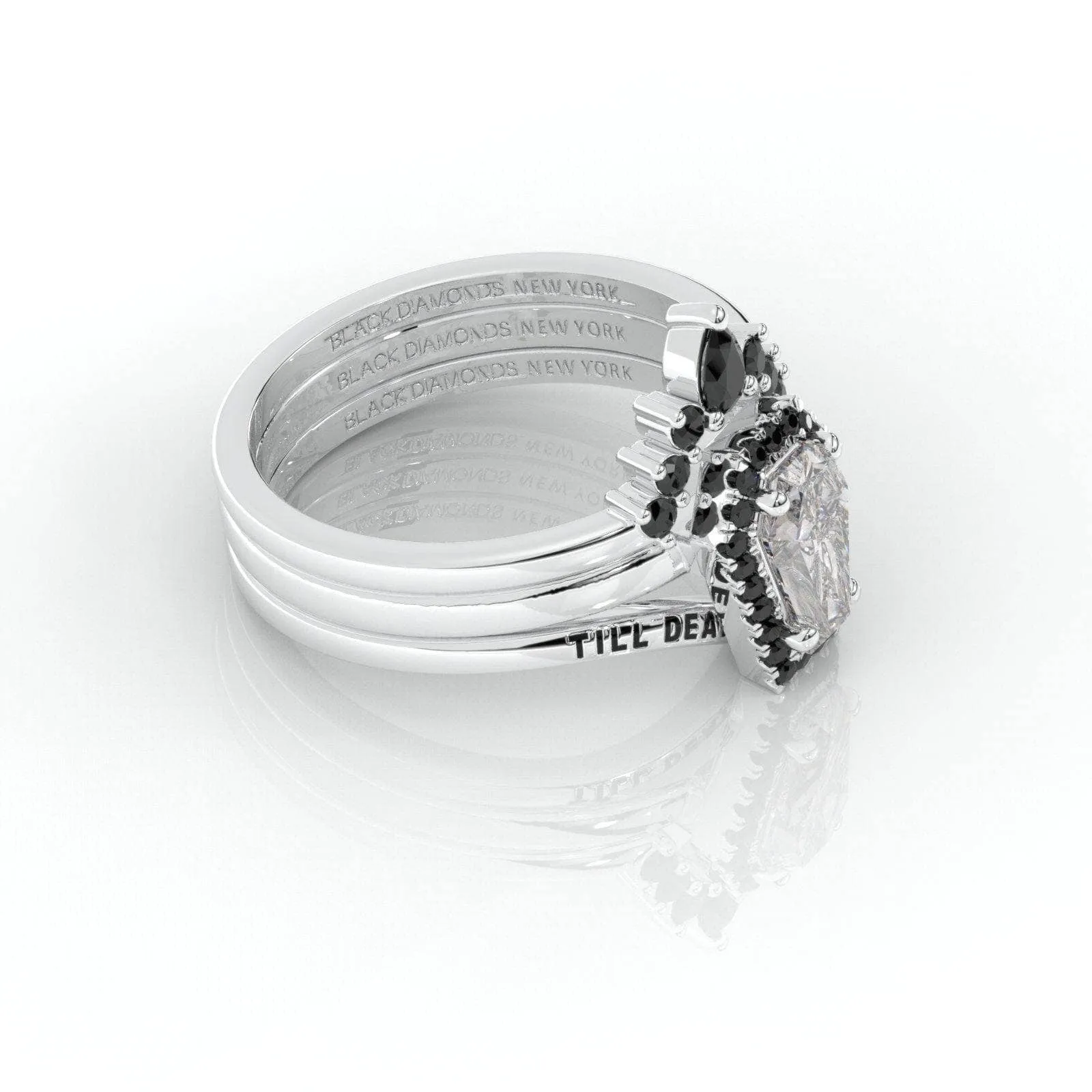 Till Death Do Us Part Ring Set with Coffin Cut Diamond