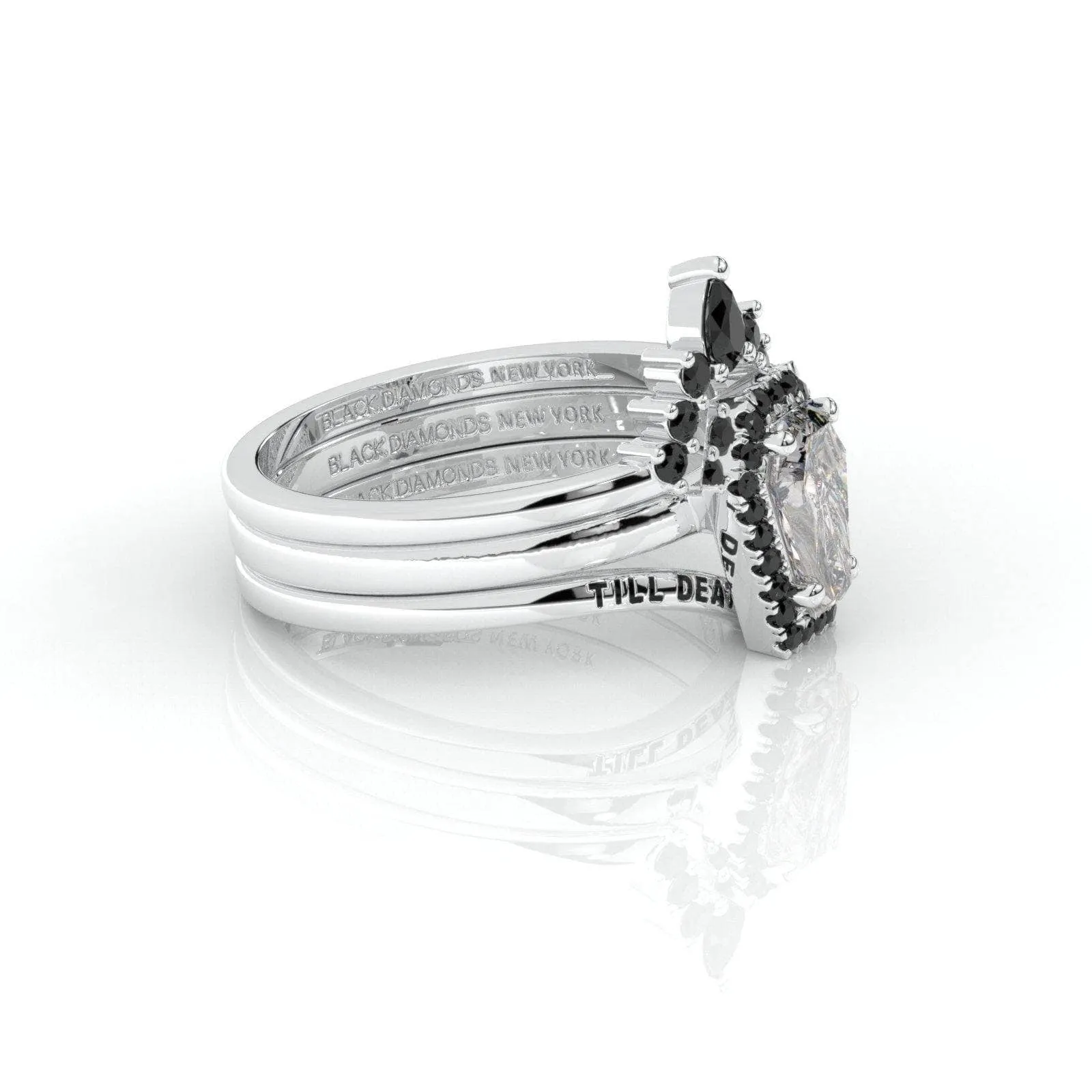 Till Death Do Us Part Ring Set with Coffin Cut Diamond