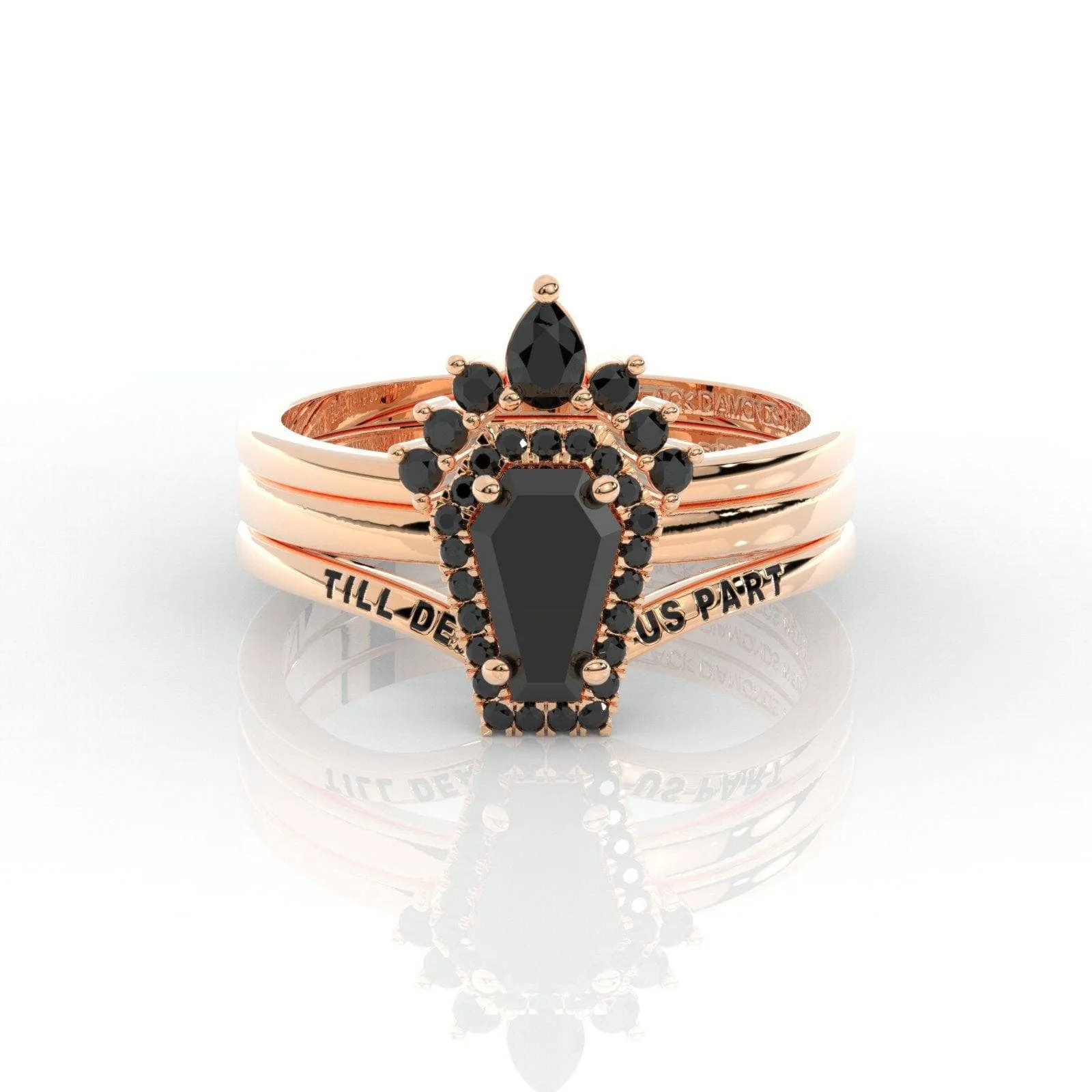 Till Death Do Us Part Ring Set with Coffin Cut Diamond