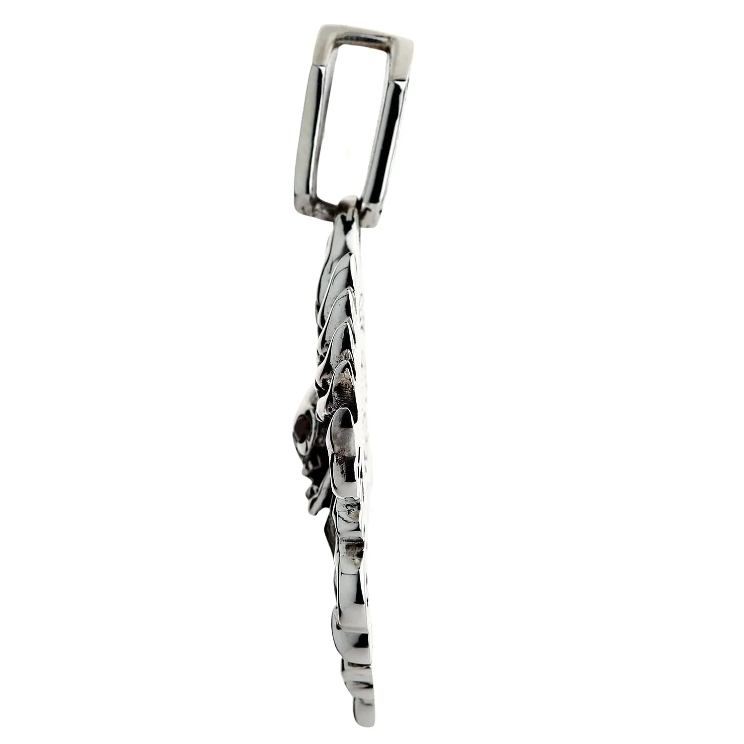 Tribal Blade Skull Sterling Silver Biker Pendant