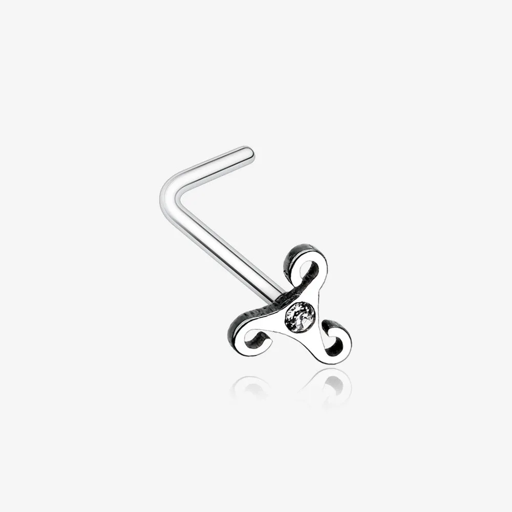Trinity Icon Sparkle L-Shaped Nose Ring