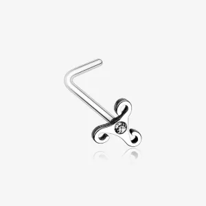 Trinity Icon Sparkle L-Shaped Nose Ring