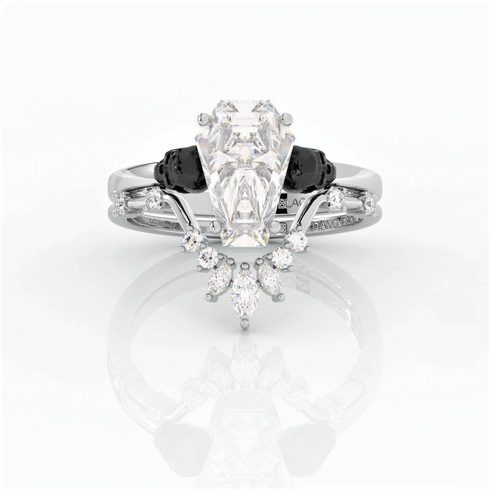 True Love Rings- 14k White Gold Limited Coffin Cut Diamond Rings