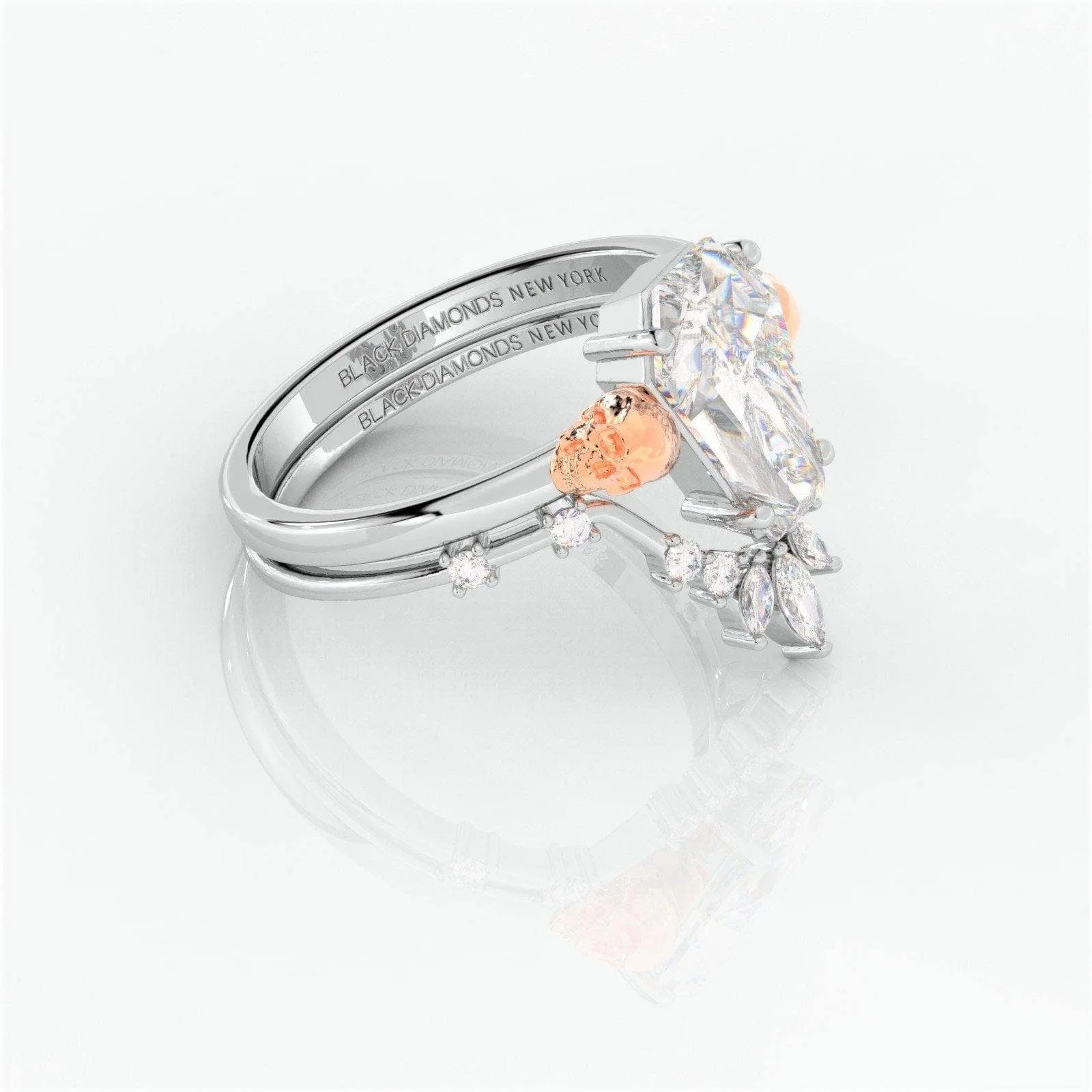 True Love Rings- 14k White Gold Limited Coffin Cut Diamond Rings
