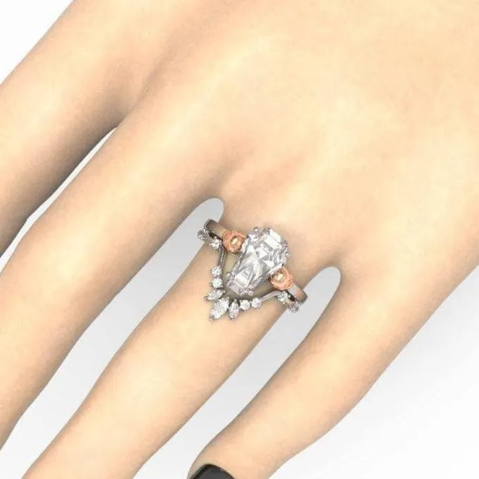 True Love Rings- 14k White Gold Limited Coffin Cut Diamond Rings