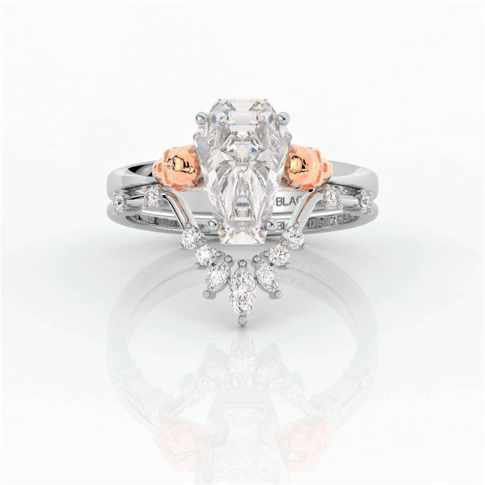 True Love Rings- 14k White Gold Limited Coffin Cut Diamond Rings