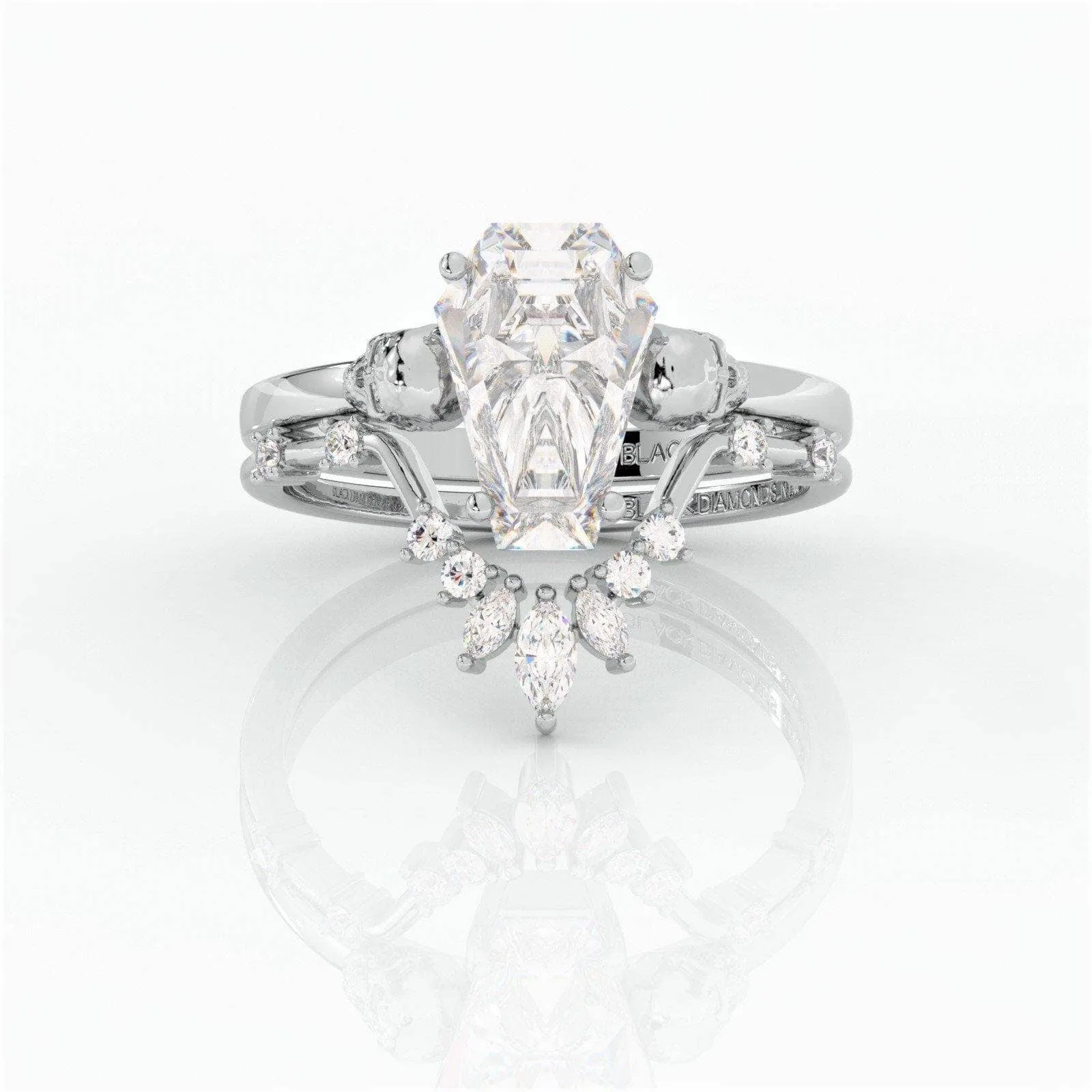 True Love Rings- 14k White Gold Limited Coffin Cut Diamond Rings