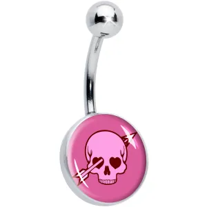 Valentine Cupid Skull Belly Ring