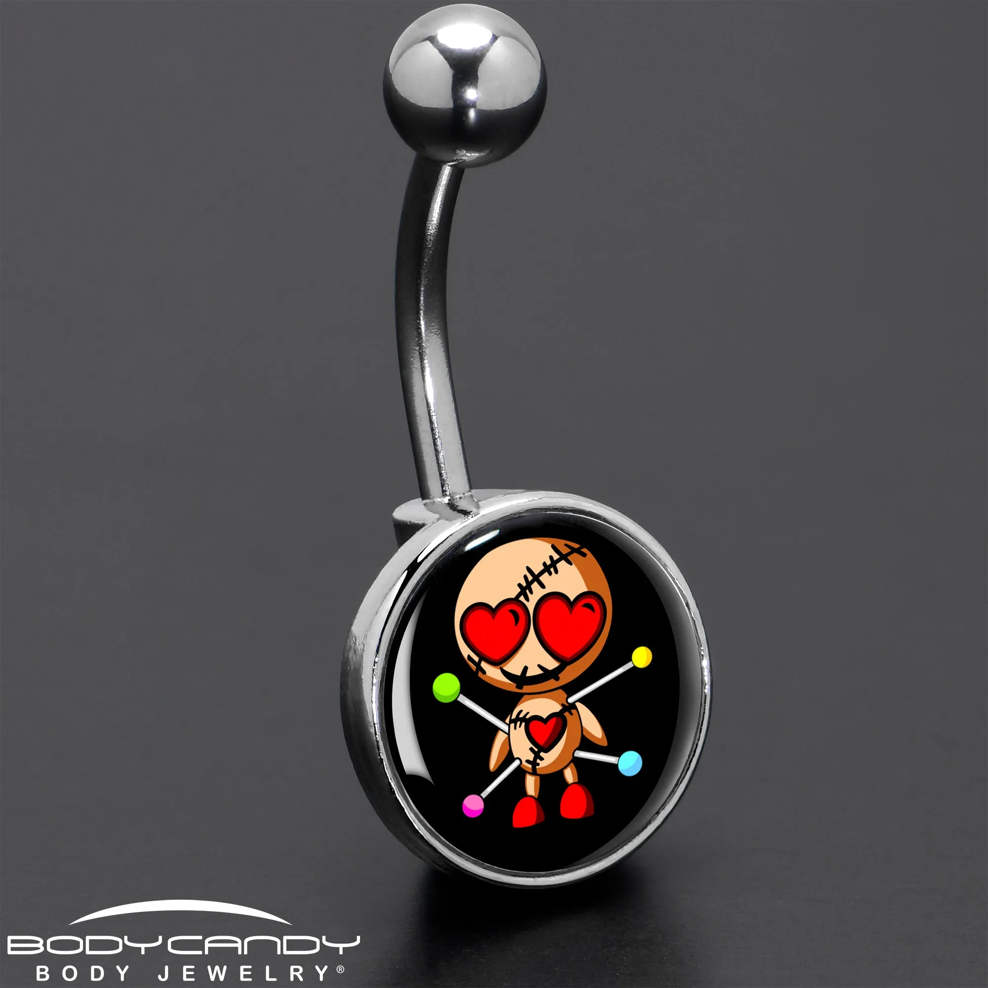 Valentine Heart Voodoo Doll Belly Ring