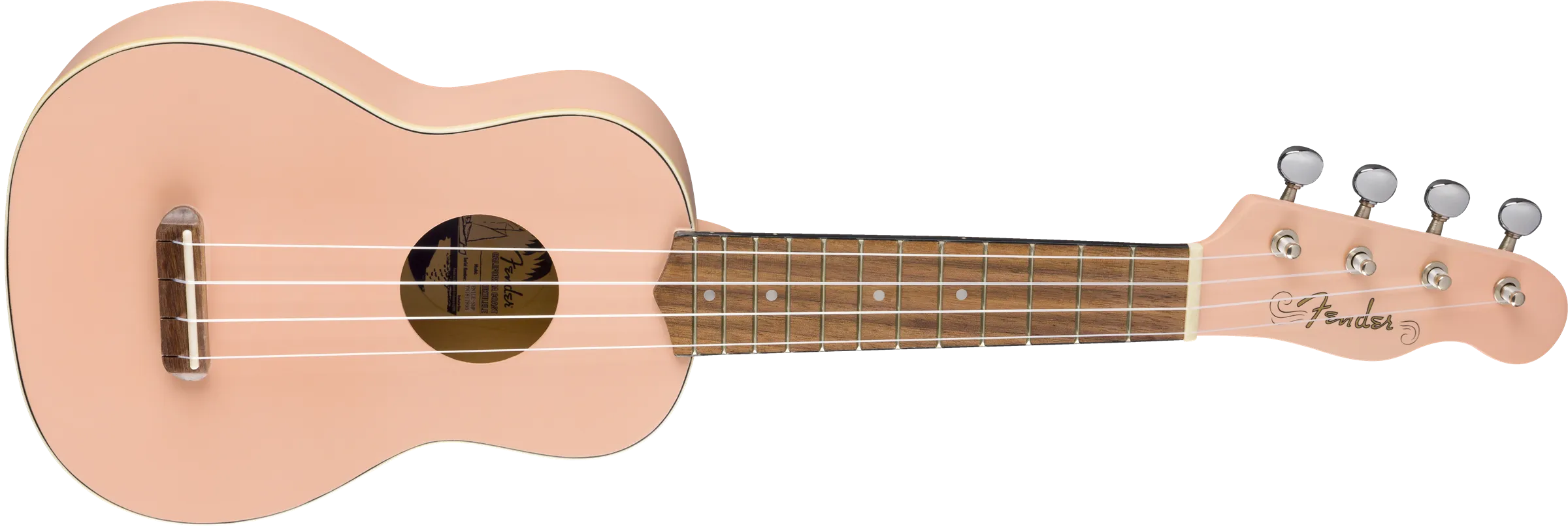 Venice Soprano Uke, Walnut Fingerboard, Shell Pink