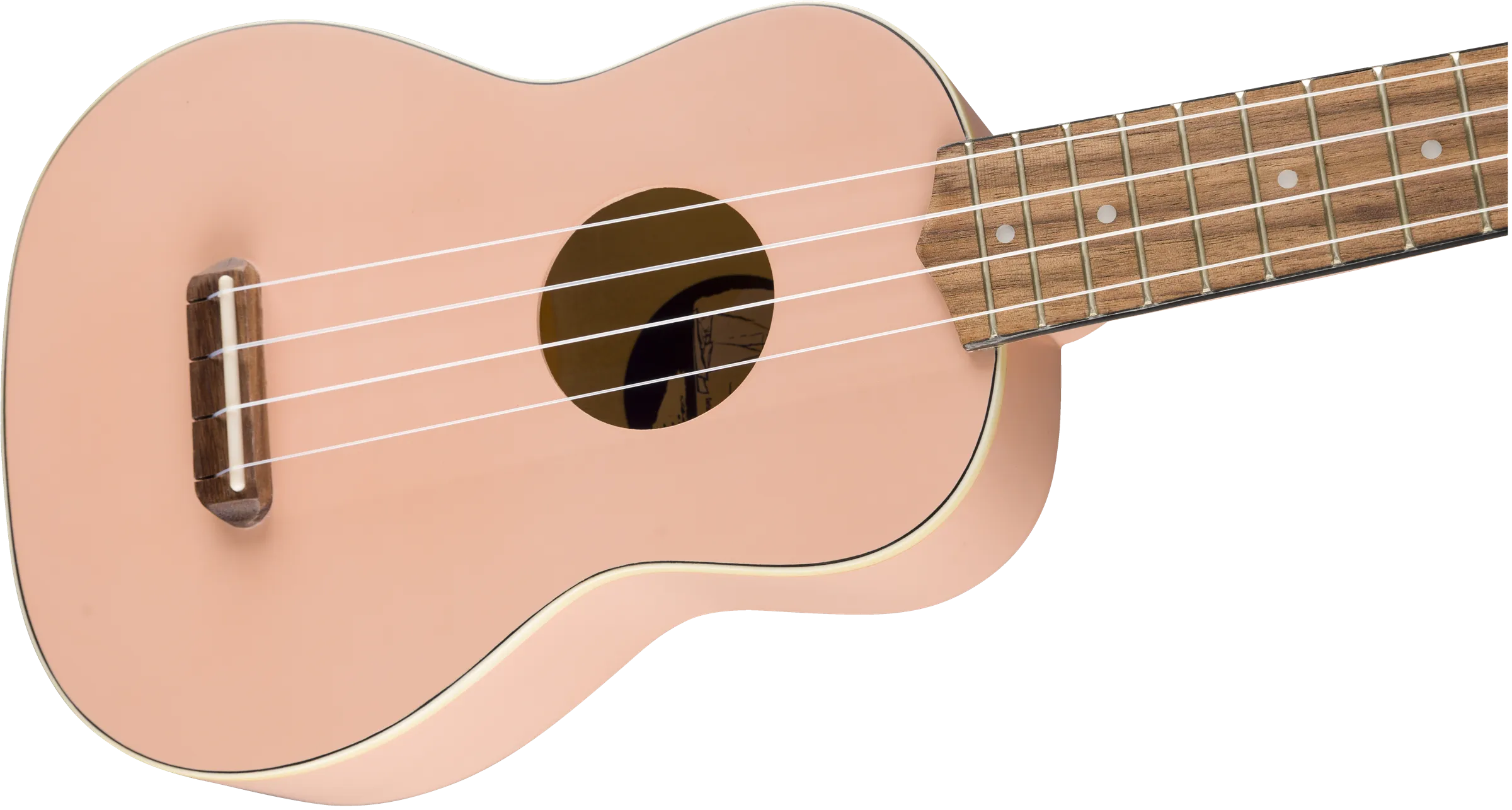 Venice Soprano Uke, Walnut Fingerboard, Shell Pink