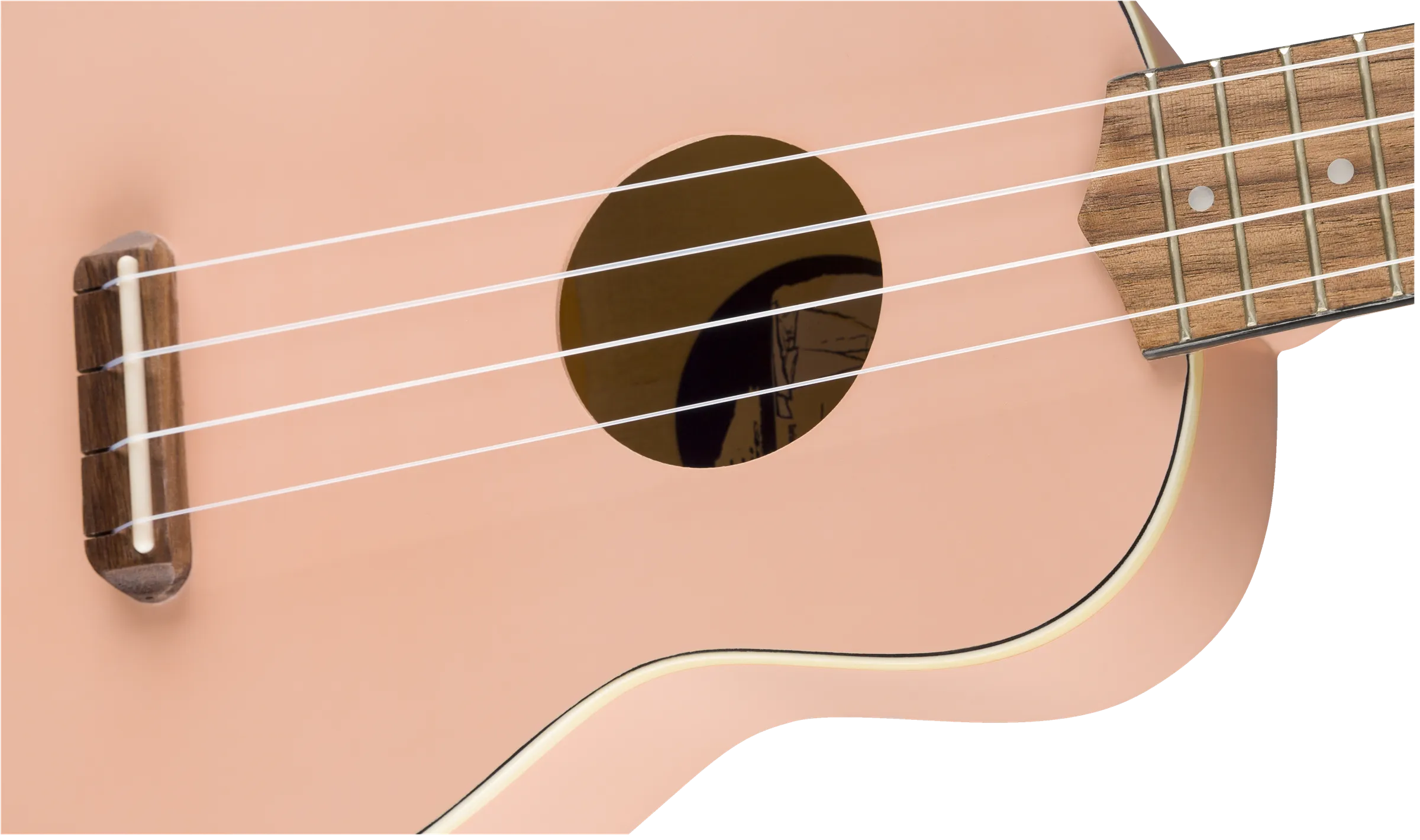 Venice Soprano Uke, Walnut Fingerboard, Shell Pink