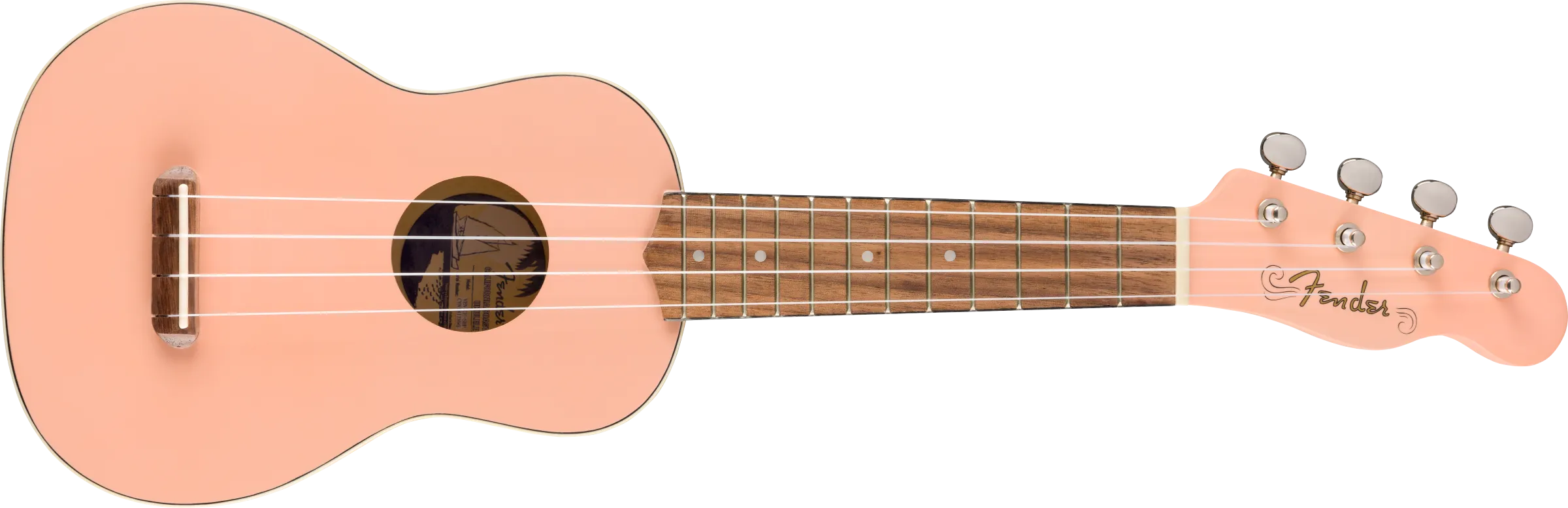 Venice Soprano Uke, Walnut Fingerboard, Shell Pink