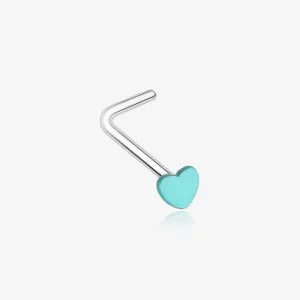 Vibrant Enamel Heart L-Shaped Nose Ring