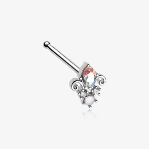 Victorian Filigree Aurora Sparkle Nose Stud Ring