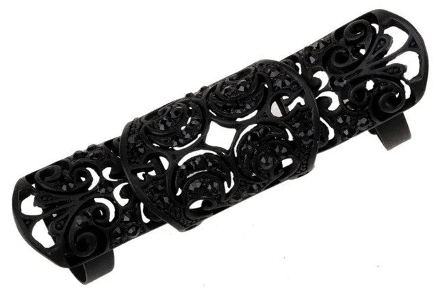 Victorian Gothic Knuckle Ring with Rhinestones