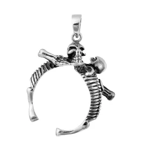 Vintage Pendant Skull Style Cocktail Party Biker Pendant Halloween Silver Men Necklace