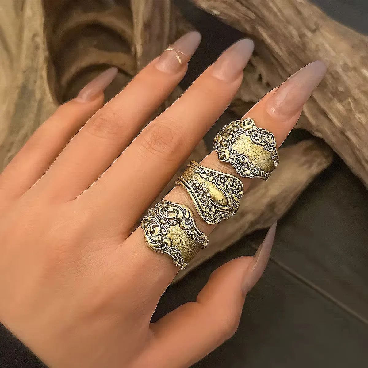 Vintage Punk Ring Set