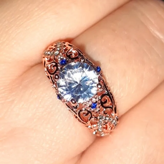 Vintage Romantic Bridal Wedding Ring Rose Gold Jewelry for Women